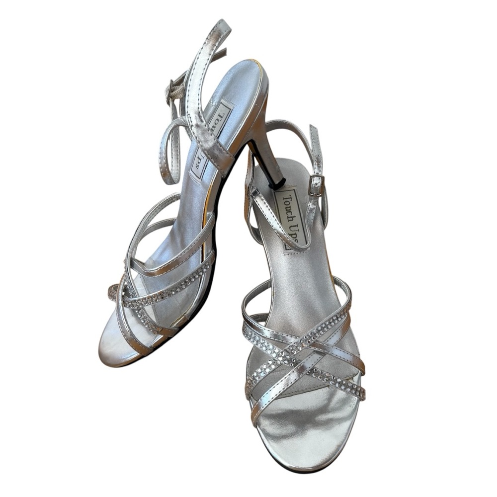 Touch Ups Glittering Silver Heels Size 7‎